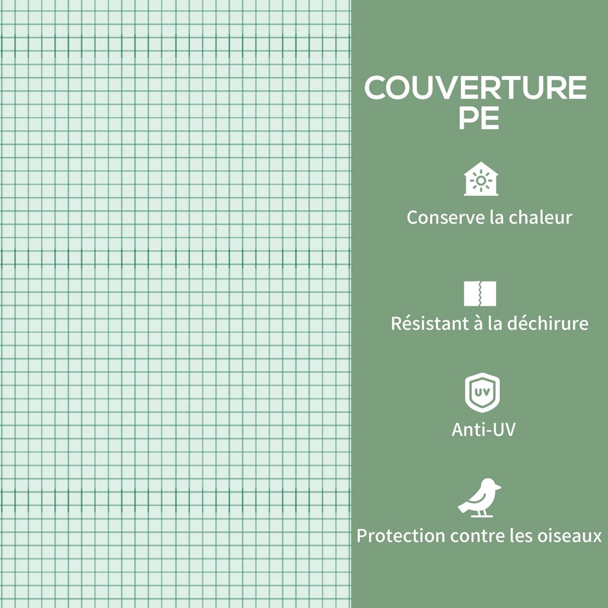 OUTSUNNY Serre de jardin balcon 4 étagères dim. 69 x 50 x 165 cm acier époxy bâche PE zippée haute densité vert