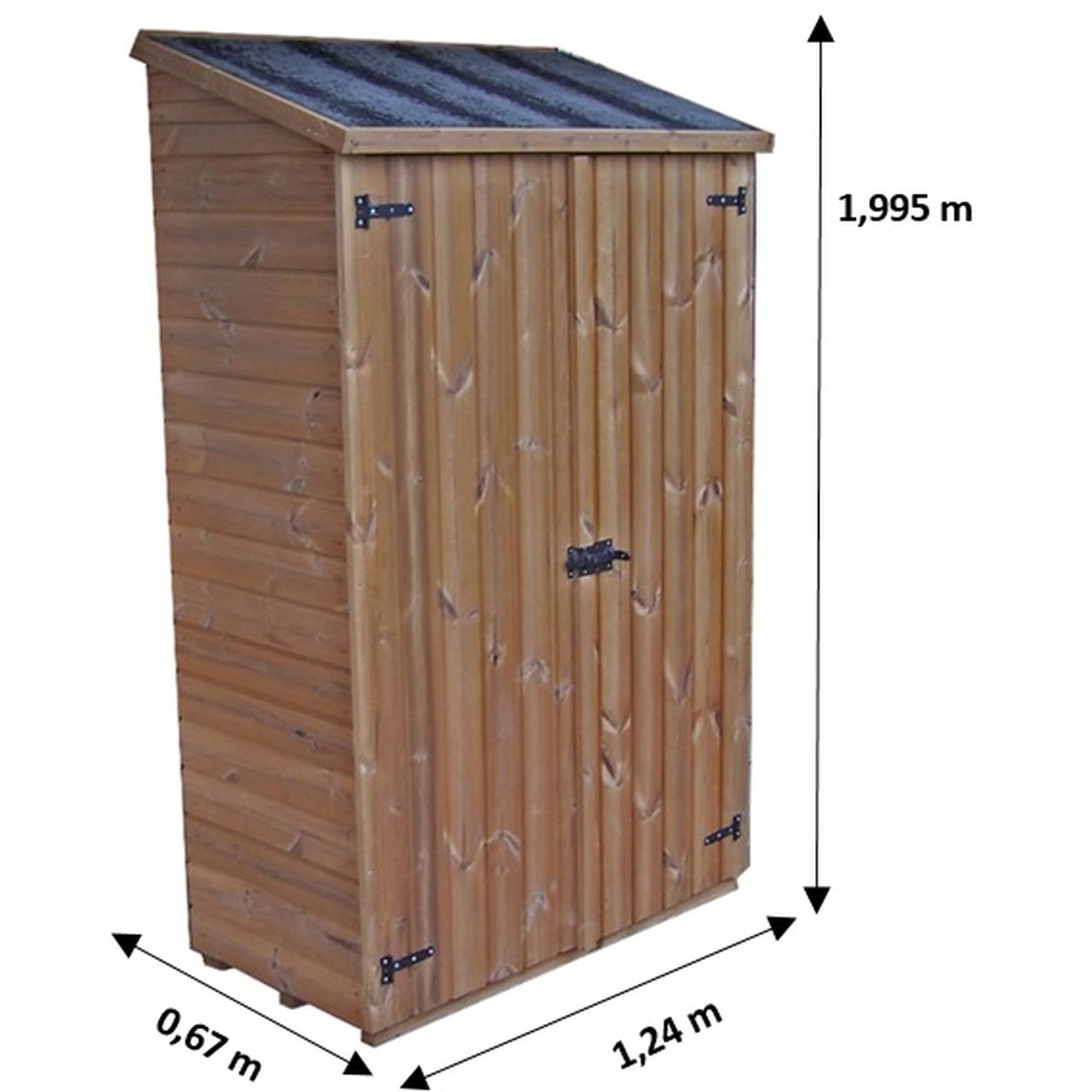 Voir la diapositive 5 : Habrita Abri de jardin mural multiusages en bois 19mm 0,83m² - traité très haute température
