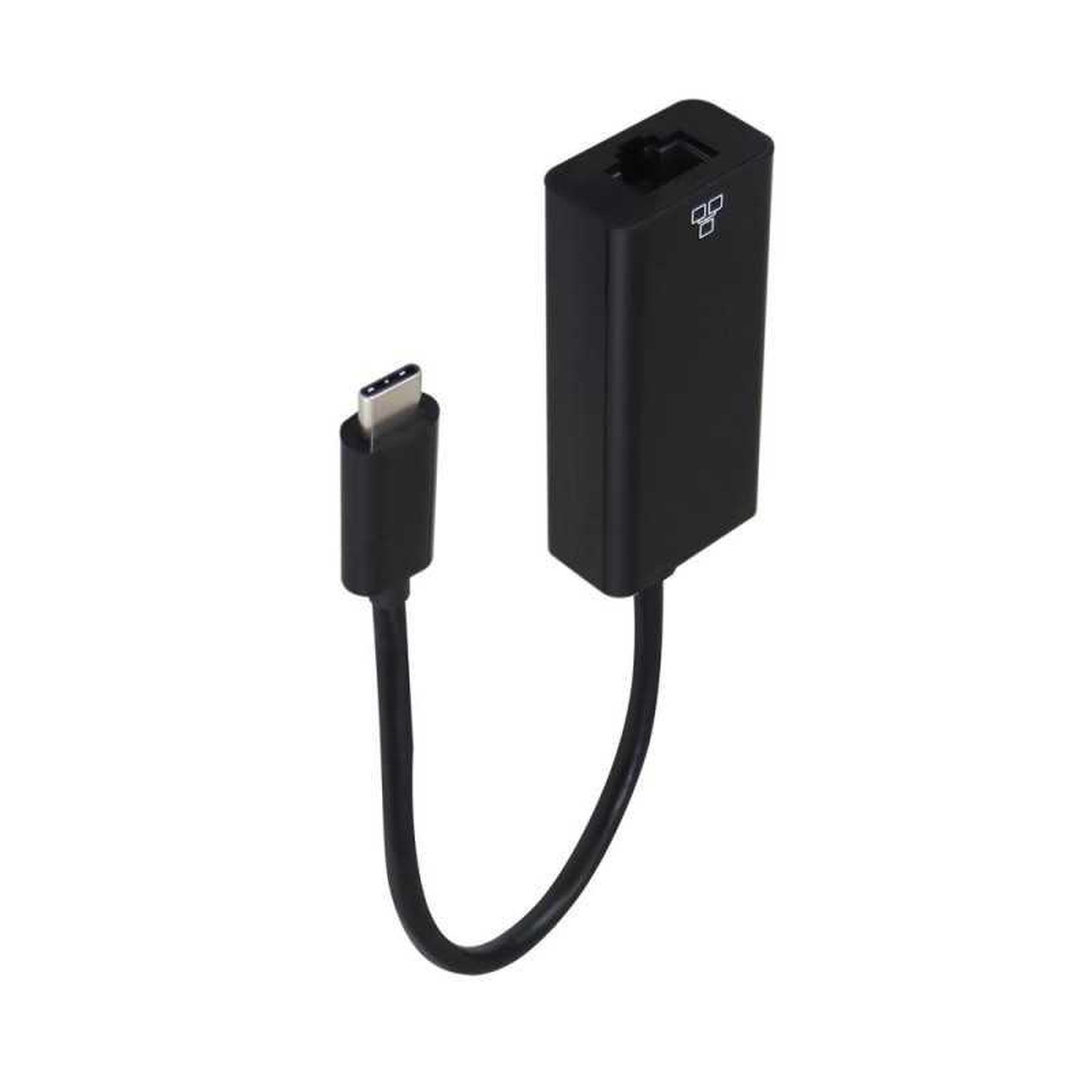 Câble adaptateur USB-C vers RJ45 Ethernet mâle vers femelle 20 cm noir, Gigabit