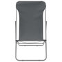Voir la diapositive 3 : VIDAXL Chaises de plage pliables lot de 2 Acier et tissu oxford Gris