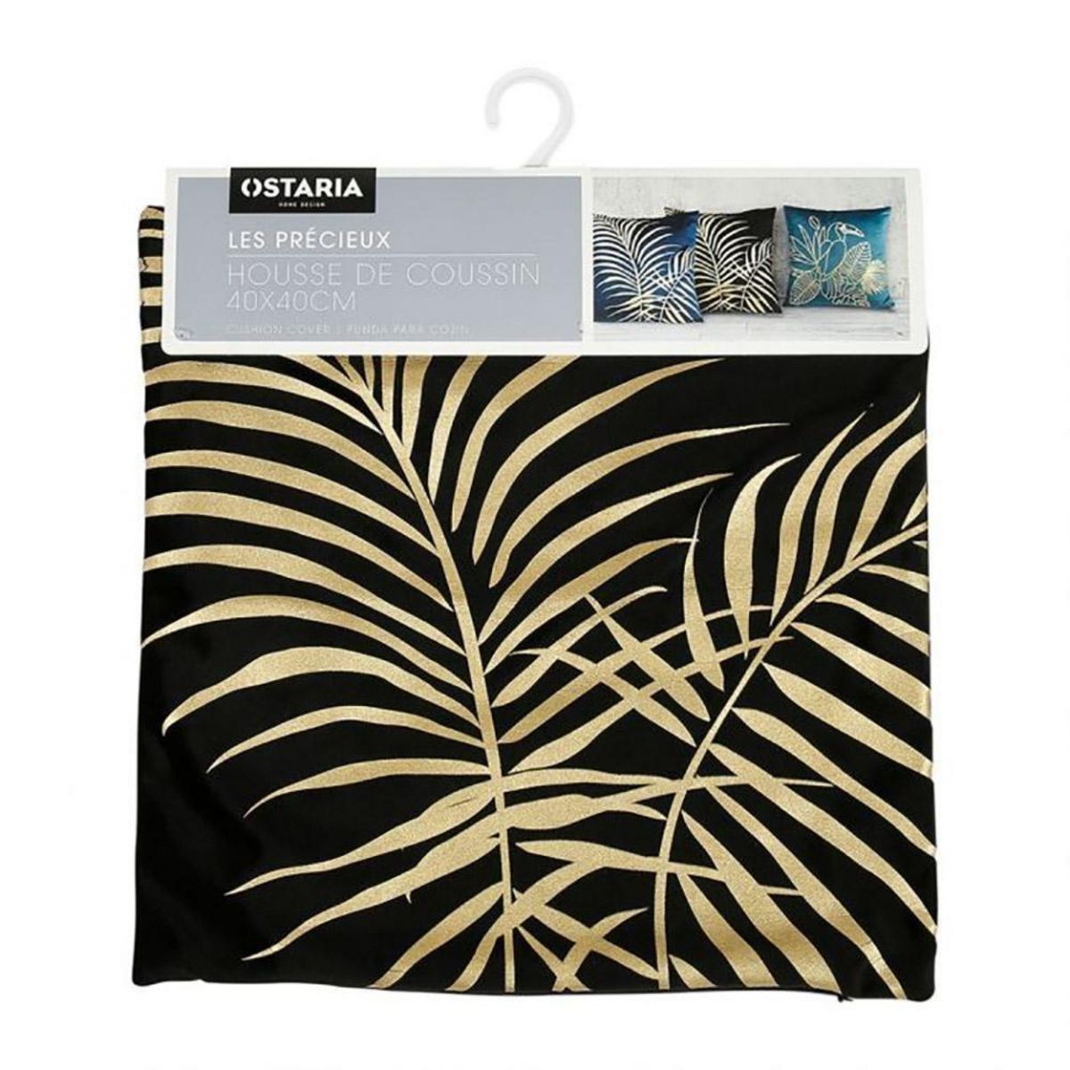 OSTARIA Housse de coussin 40x40 cm Palm black
