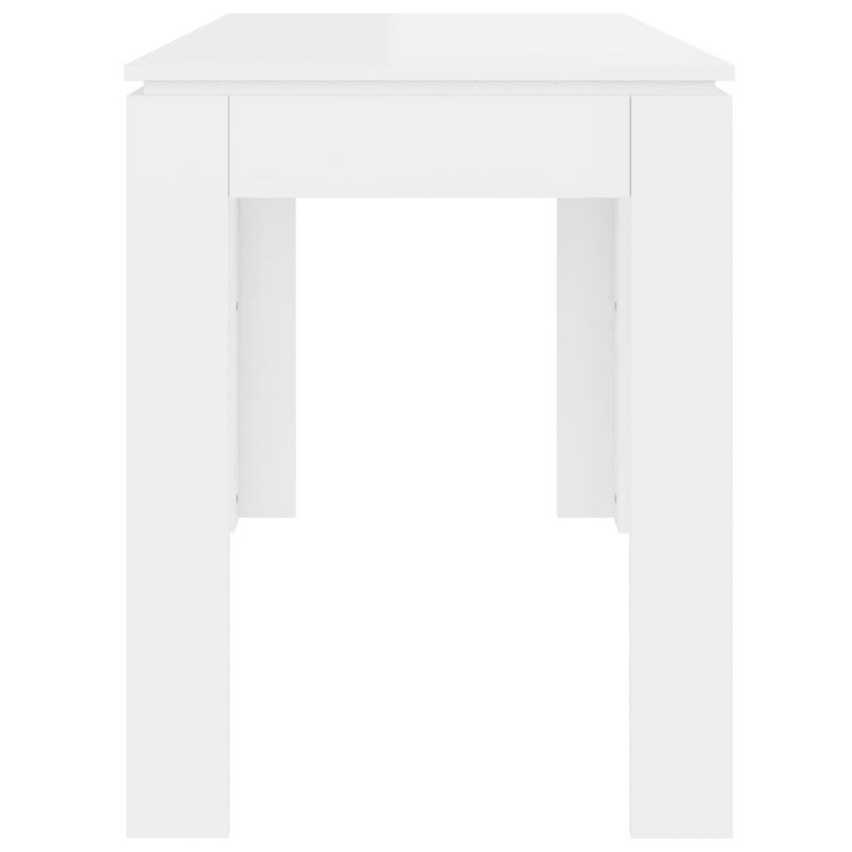 VIDAXL Table a manger Blanc brillant 120x60x76 cm Bois d'ingenierie