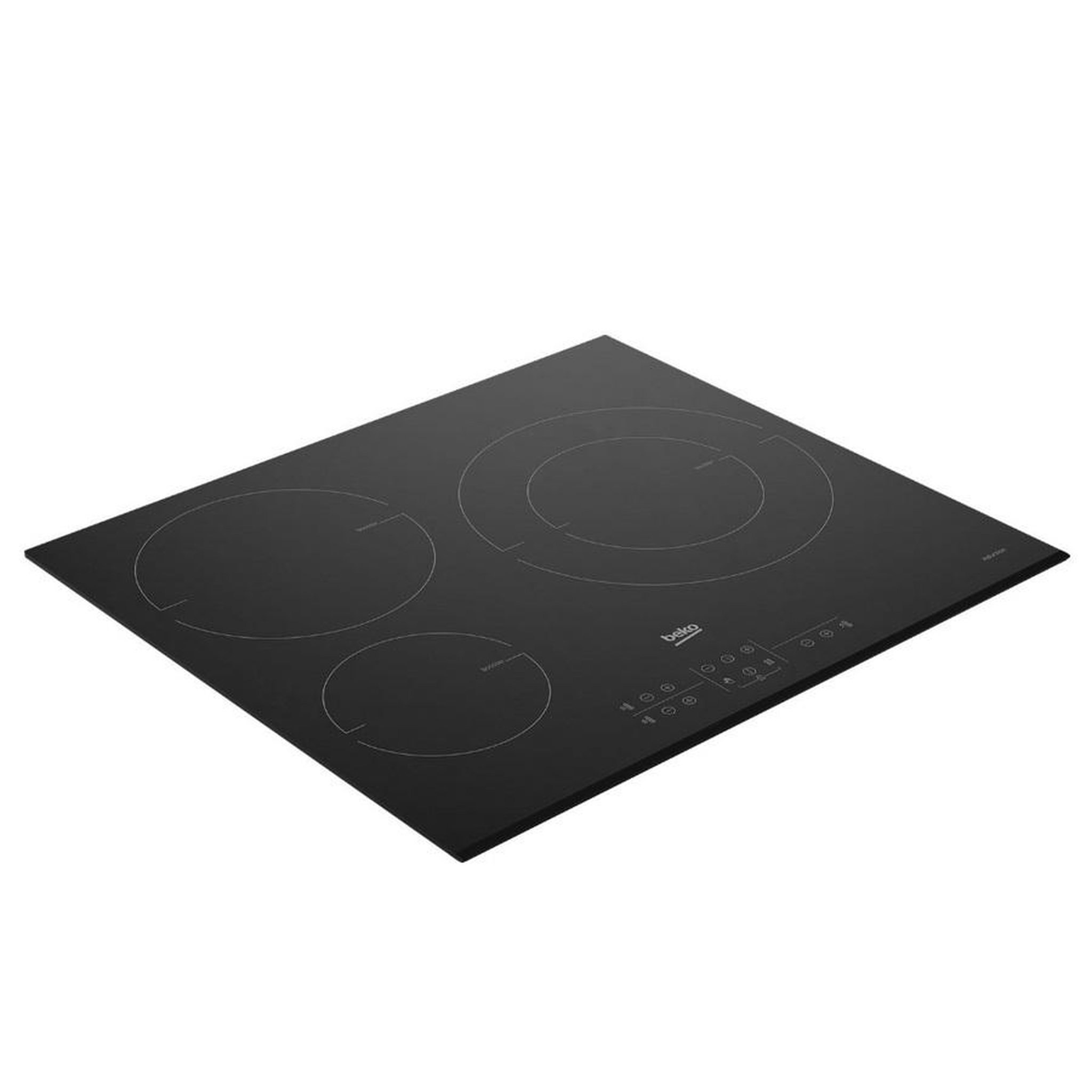 Voir la diapositive 2 : Beko Table de cuisson à induction 60cm 3 feux 7200w noir - HII63200MTB