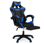 Voir la diapositive 1 : ID MARKET Fauteuil de gaming ALEX réglable avec repose-pied, coussin de tête et coussin lombaire noir et bleu