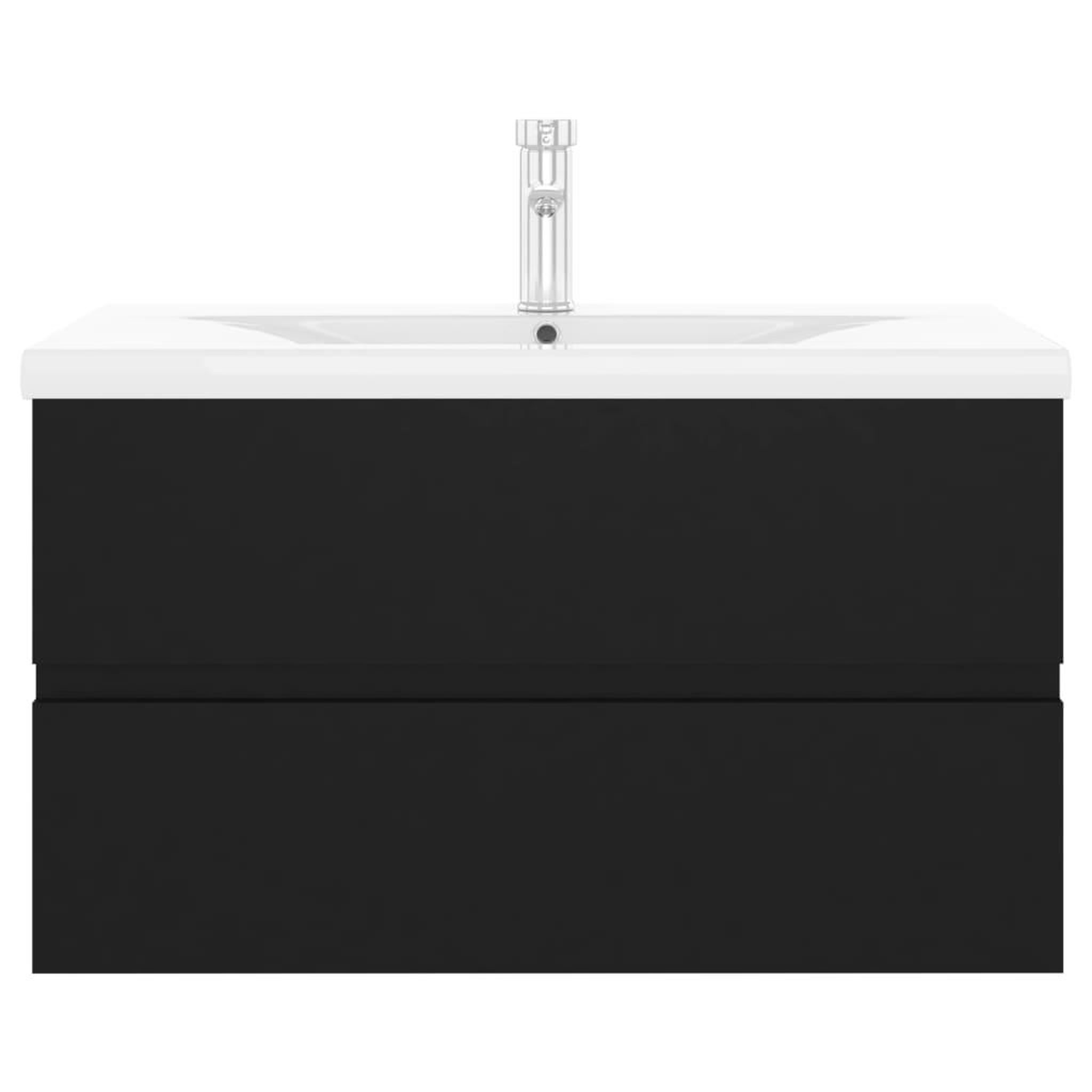 Voir la diapositive 4 : VIDAXL Armoire d'evier avec lavabo integre noir bois d'ingenierie