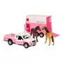 GLOB KIDS Kids Globe Die-cast Car with Horse Trailer Pink, 1:32