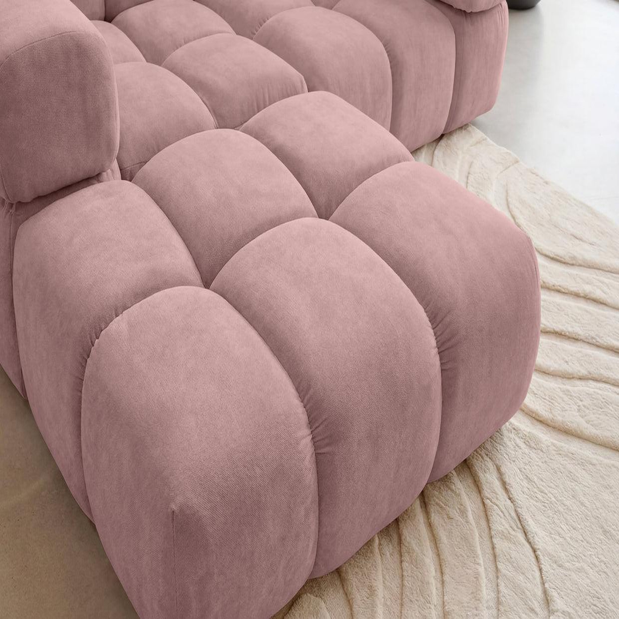 Voir la diapositive 4 : CASANOVA PARIS Gustave - canapé d'angle tissu velours 4 places
