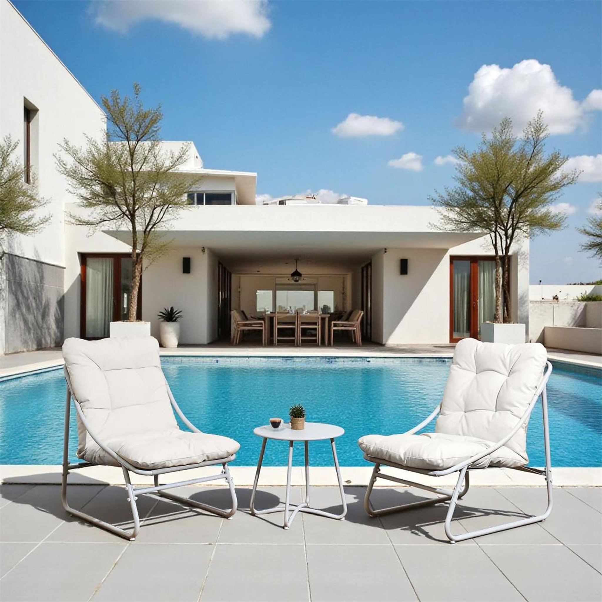 Voir la diapositive 3 : The Home Deco Factory Salon de jardin 2 places  texas  85cm beige