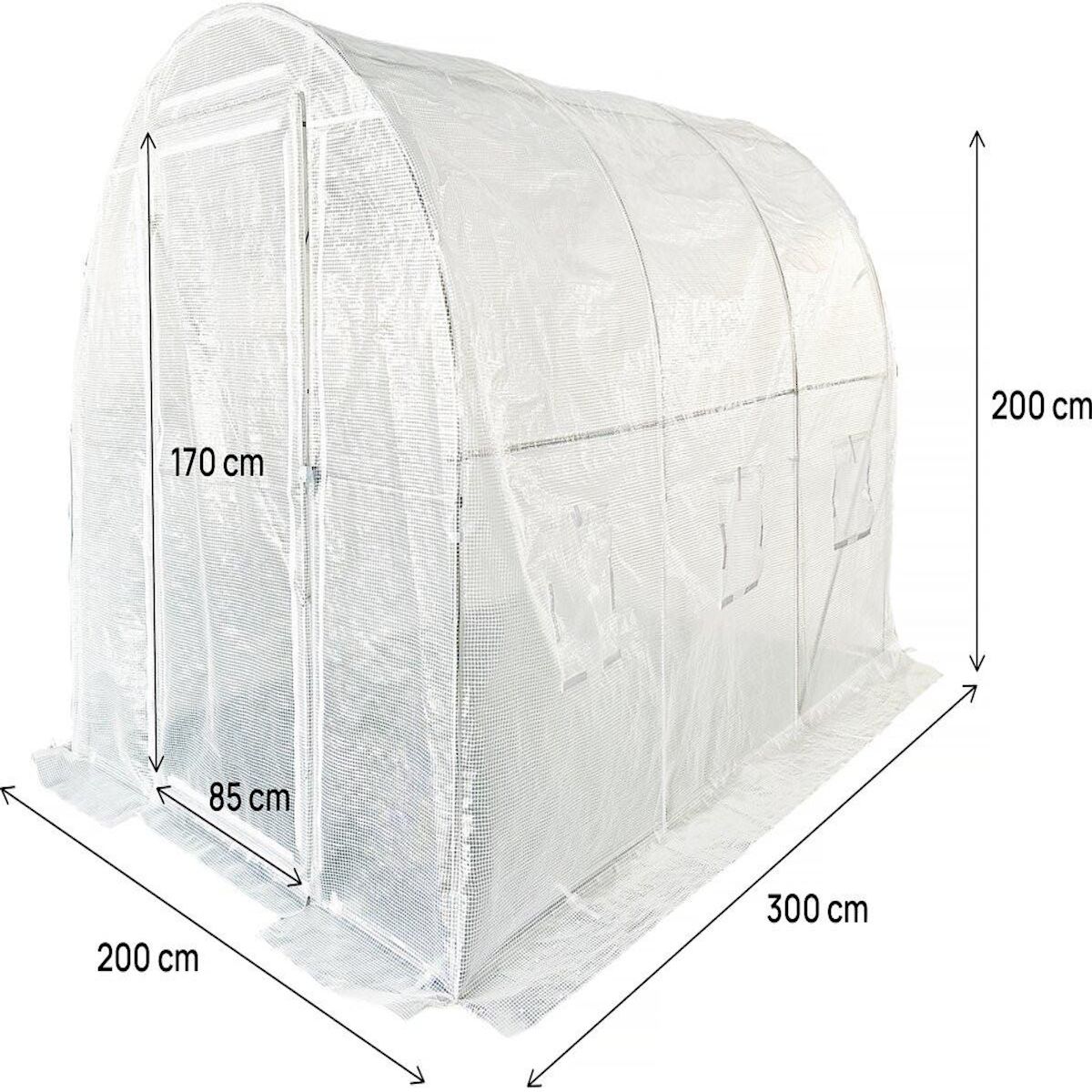 Habitat et Jardin Serre tunelle de jardin avec porte 3 x 2 m  Mimosa  - 6 m² - 180g - Blanc