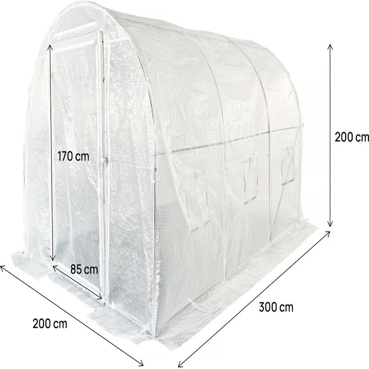 Habitat et Jardin Serre tunelle de jardin avec porte 3 x 2 m  Mimosa  - 6 m² - 180g - Blanc