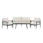 Paris Prix Salon de Jardin 4 Places  Taromina  176cm Noir