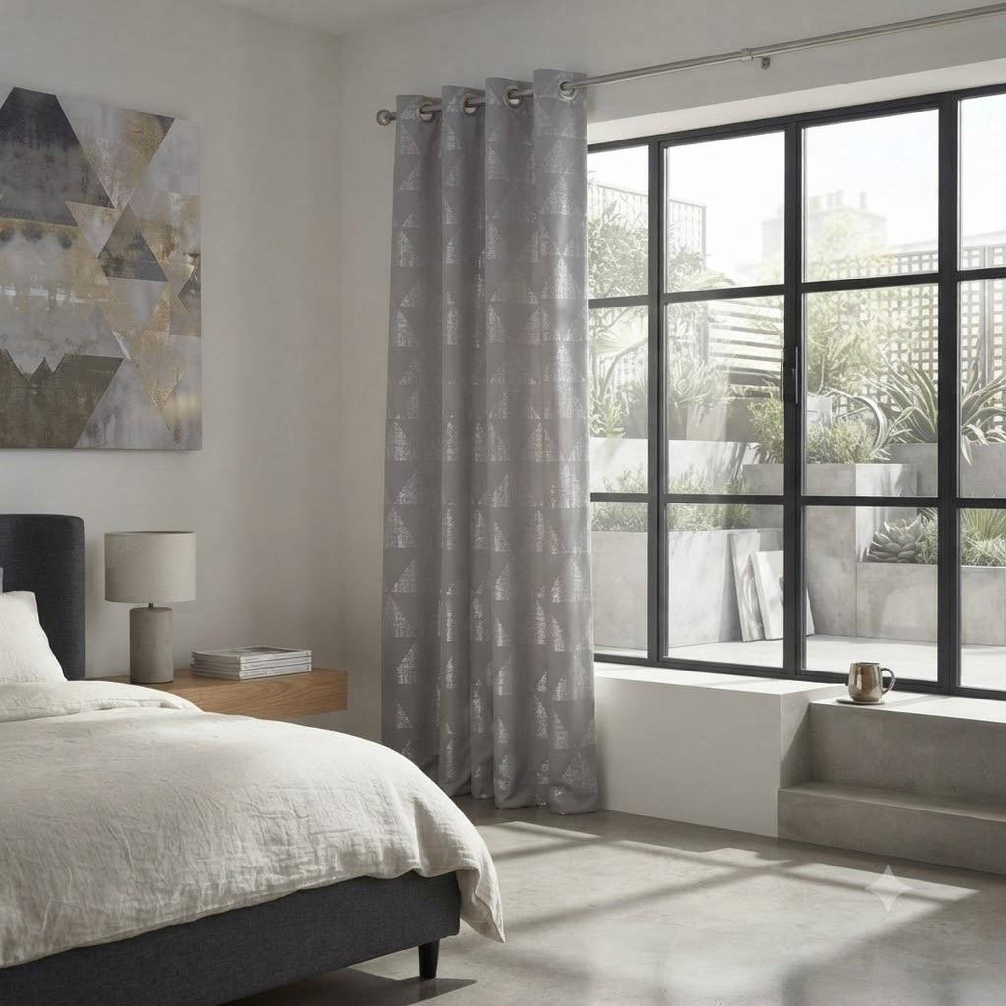 Voir la diapositive 6 : Eden Rideau a oeillets frosty design et moderne