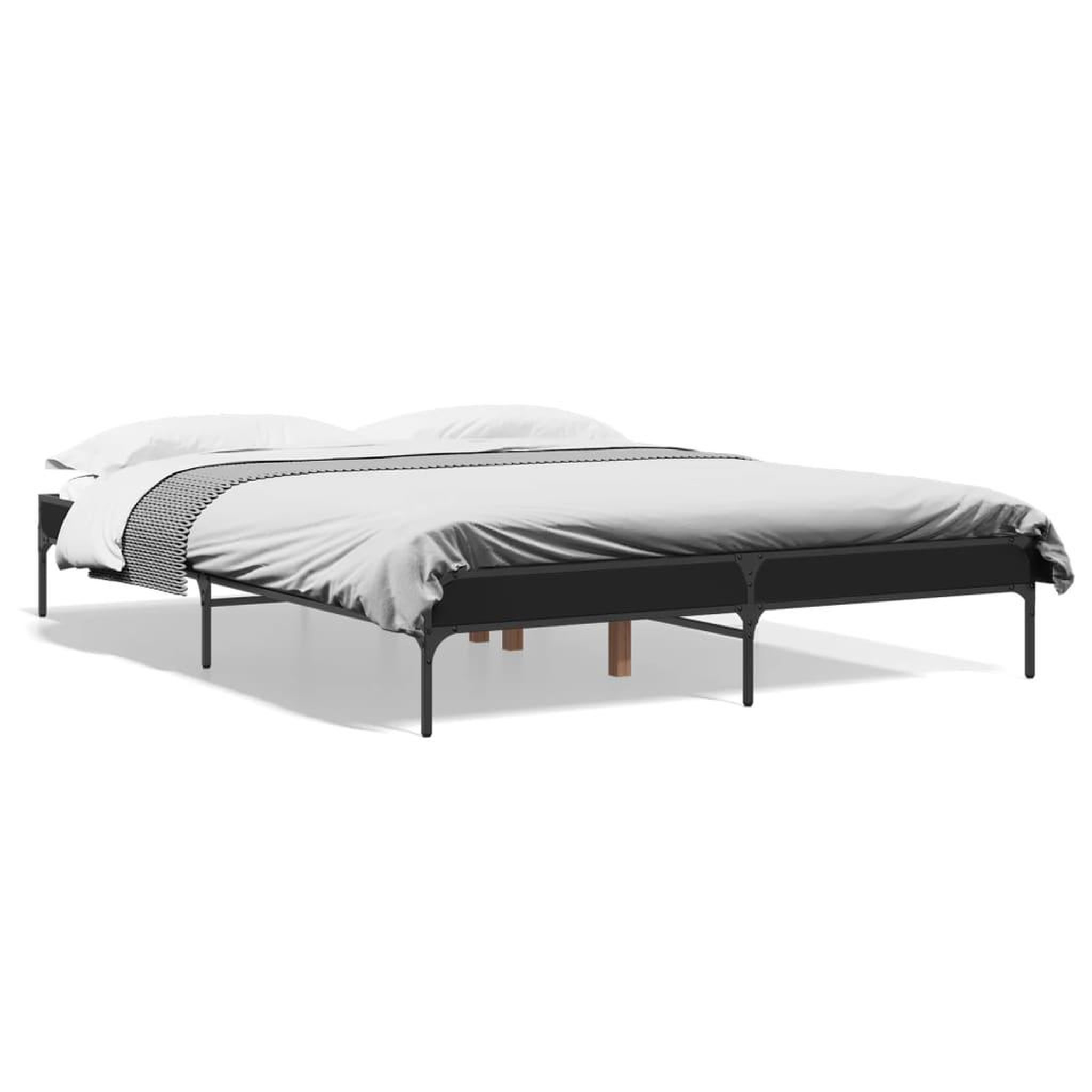 Voir la diapositive 2 : VIDAXL Cadre de lit sans matelas noir 150x200 cm