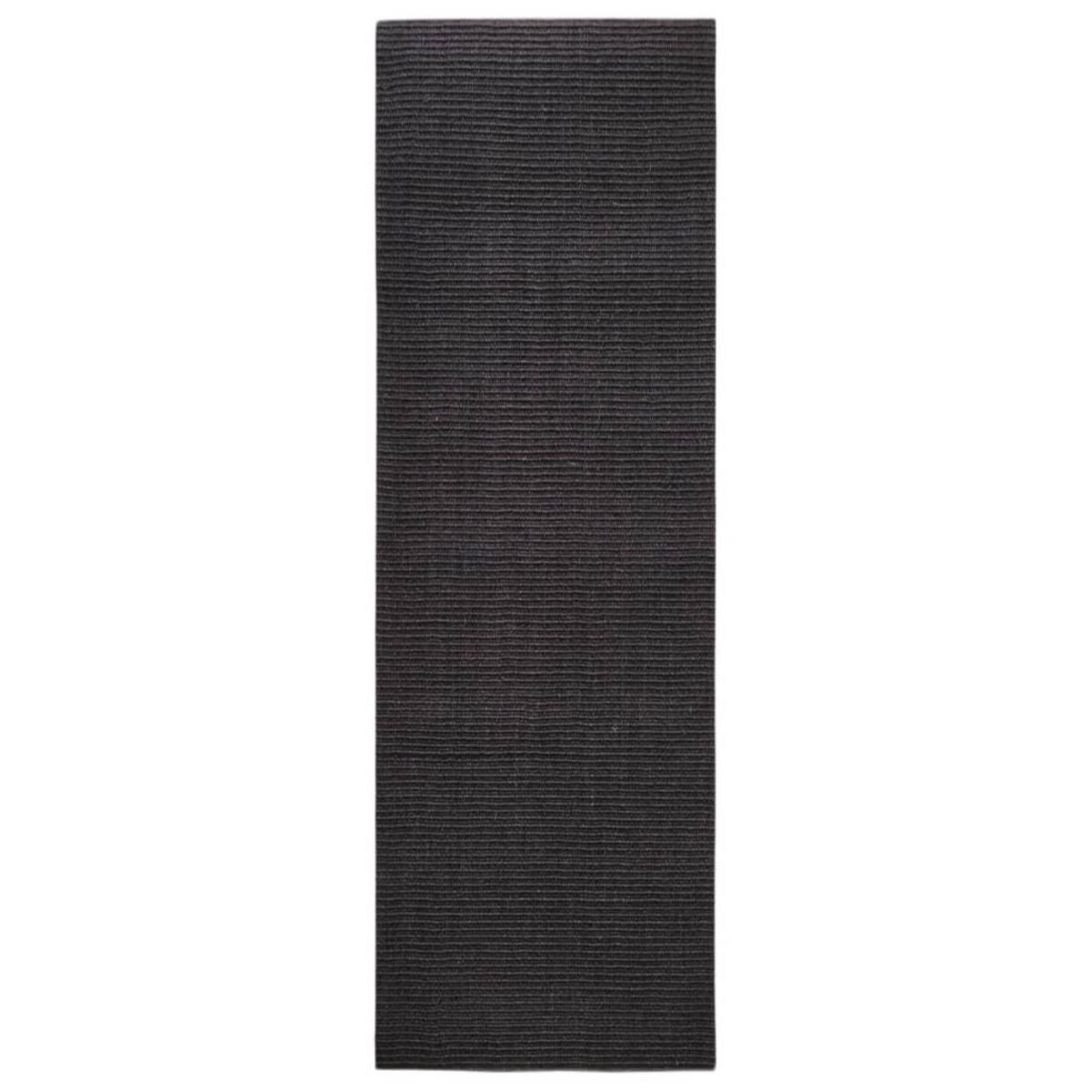 VIDAXL Tapis Sisal naturel 80x250 cm Noir