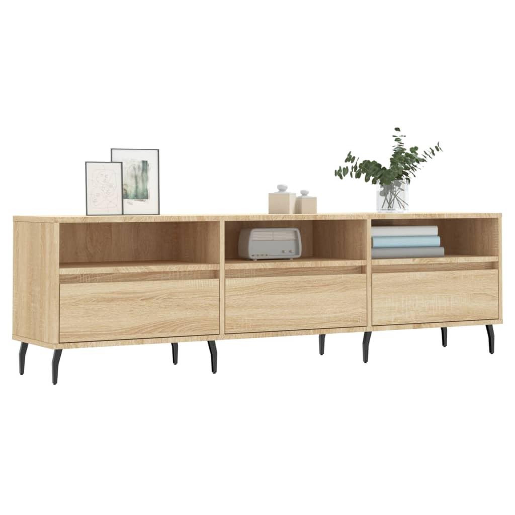 Voir la diapositive 3 : VIDAXL Meuble TV chene sonoma 150x30x44,5 cm bois d'ingenierie
