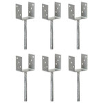 VIDAXL Piquets de cloture 6 pcs Argente 10x6x30 cm Acier galvanise