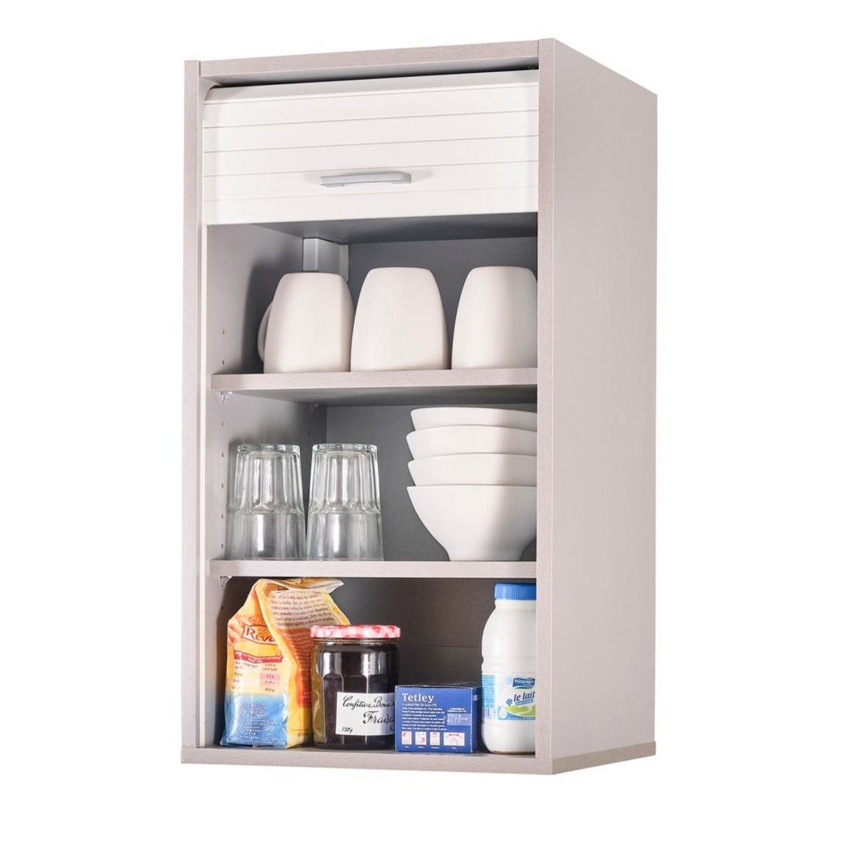 Rangement de cuisine à rideau coloris aluminium L40 cm - COOKING