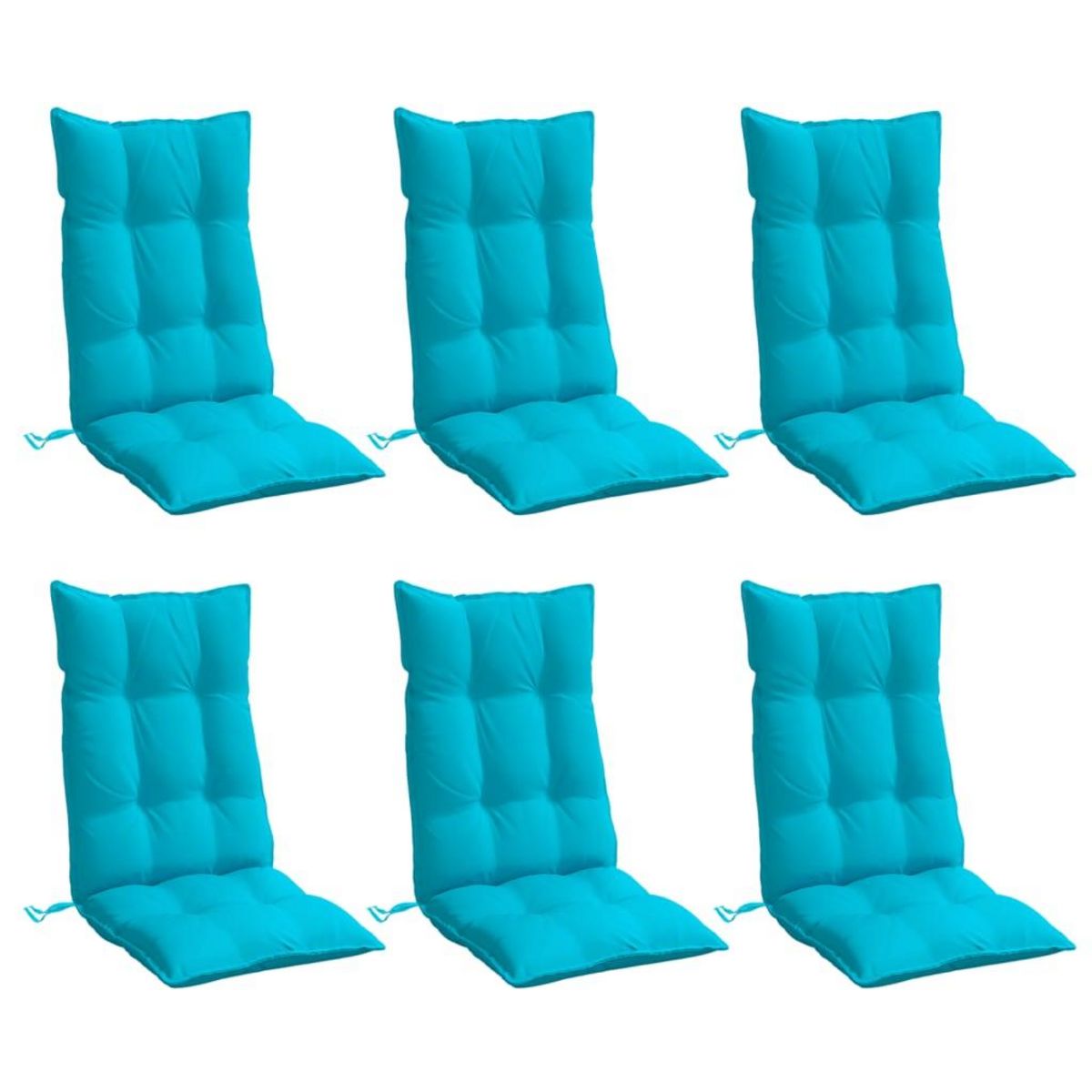 VIDAXL Coussins de chaise a dossier haut lot de 6 turquoise