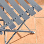 Voir la diapositive 5 : SWEEEK Table de jardin bistrot pliante métal + 2 assises bleu grisé Ø60 x 70cm. acier thermolaqué