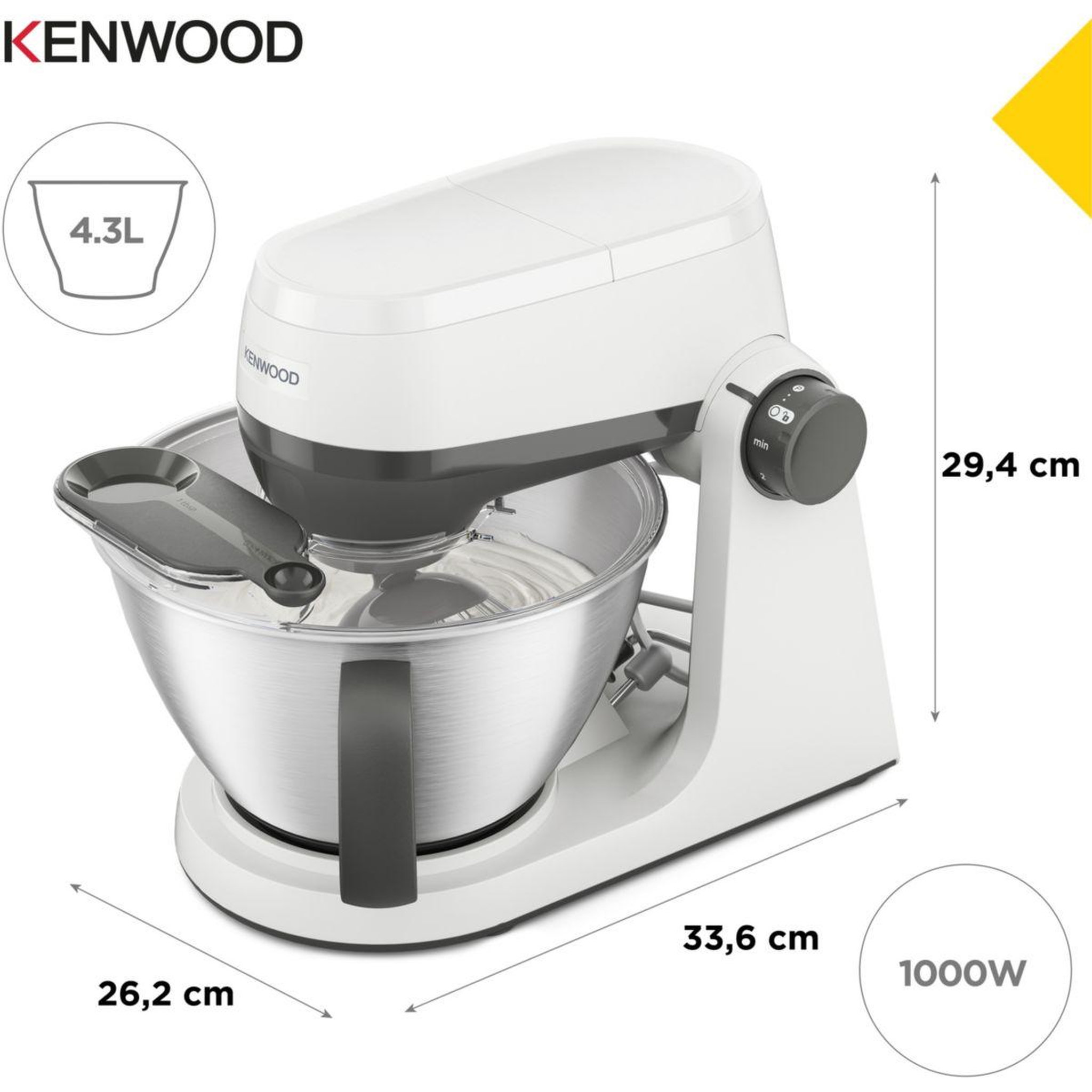 Voir la diapositive 3 : KENWOOD Robot pâtissier multi-tasker khc30.046wh