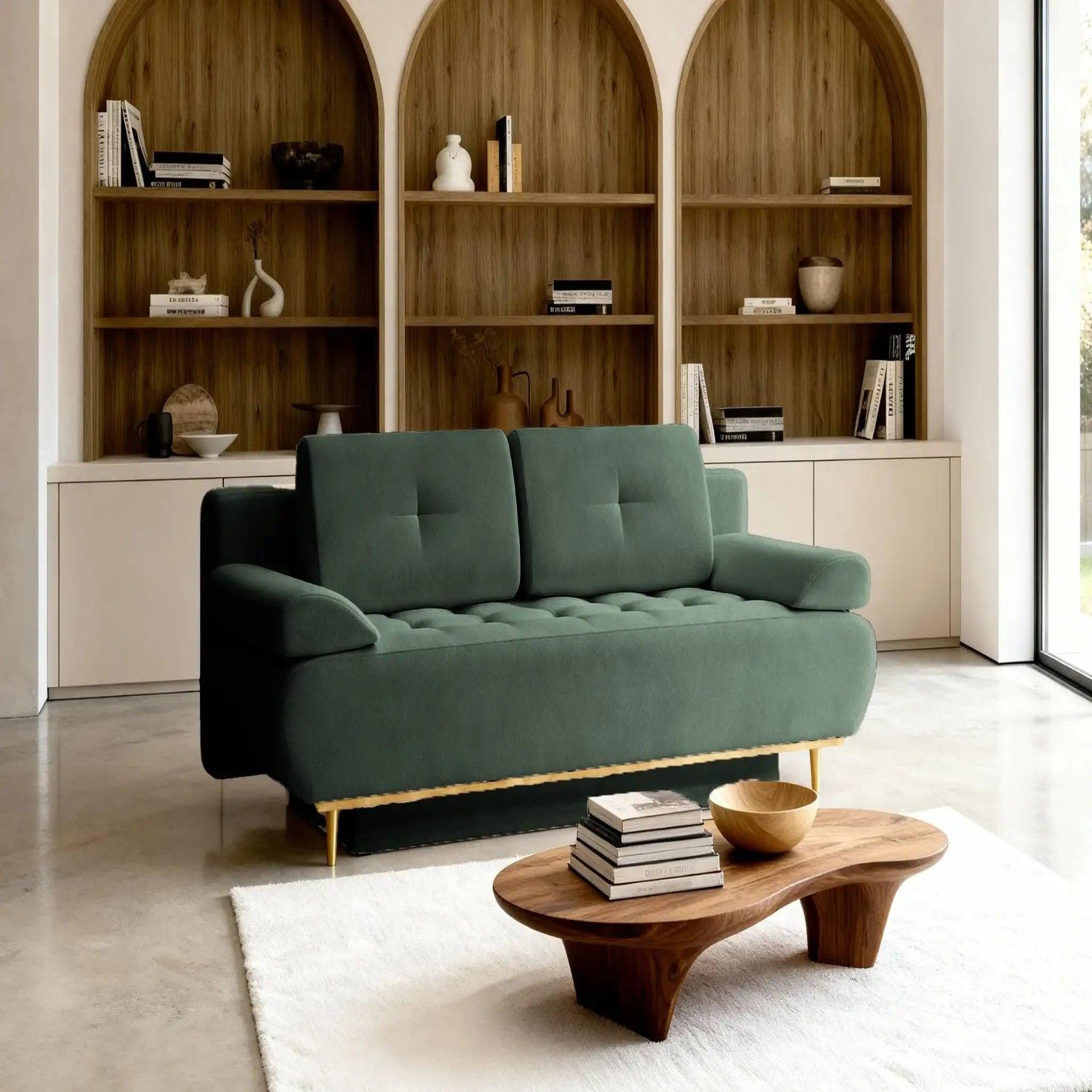 Voir la diapositive 2 : CASANOVA PARIS Amaro - canapé droit convertible tissu velours 2 places