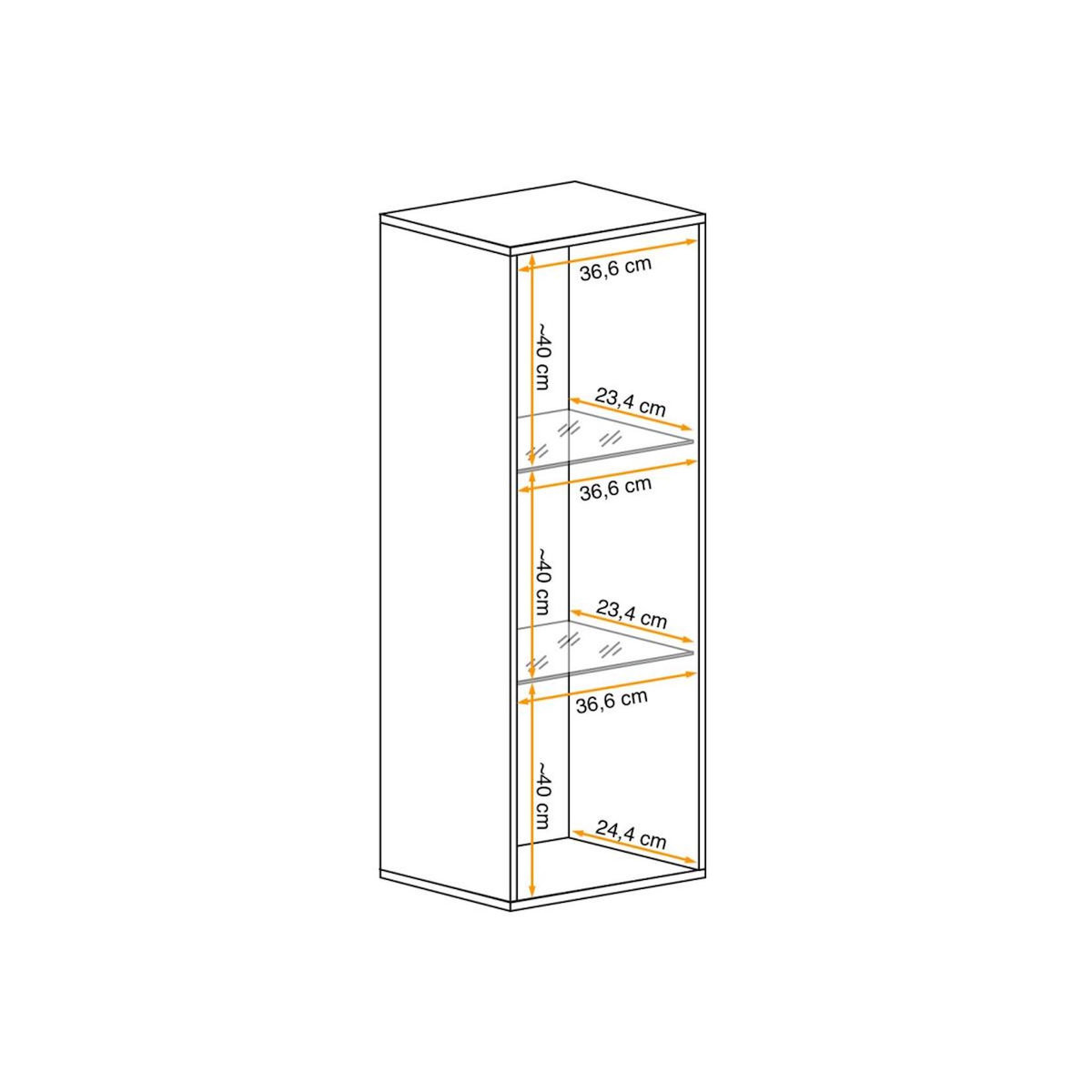 Paris Prix Vitrine LED Murale Design  Fly A2  126cm Blanc & Noir