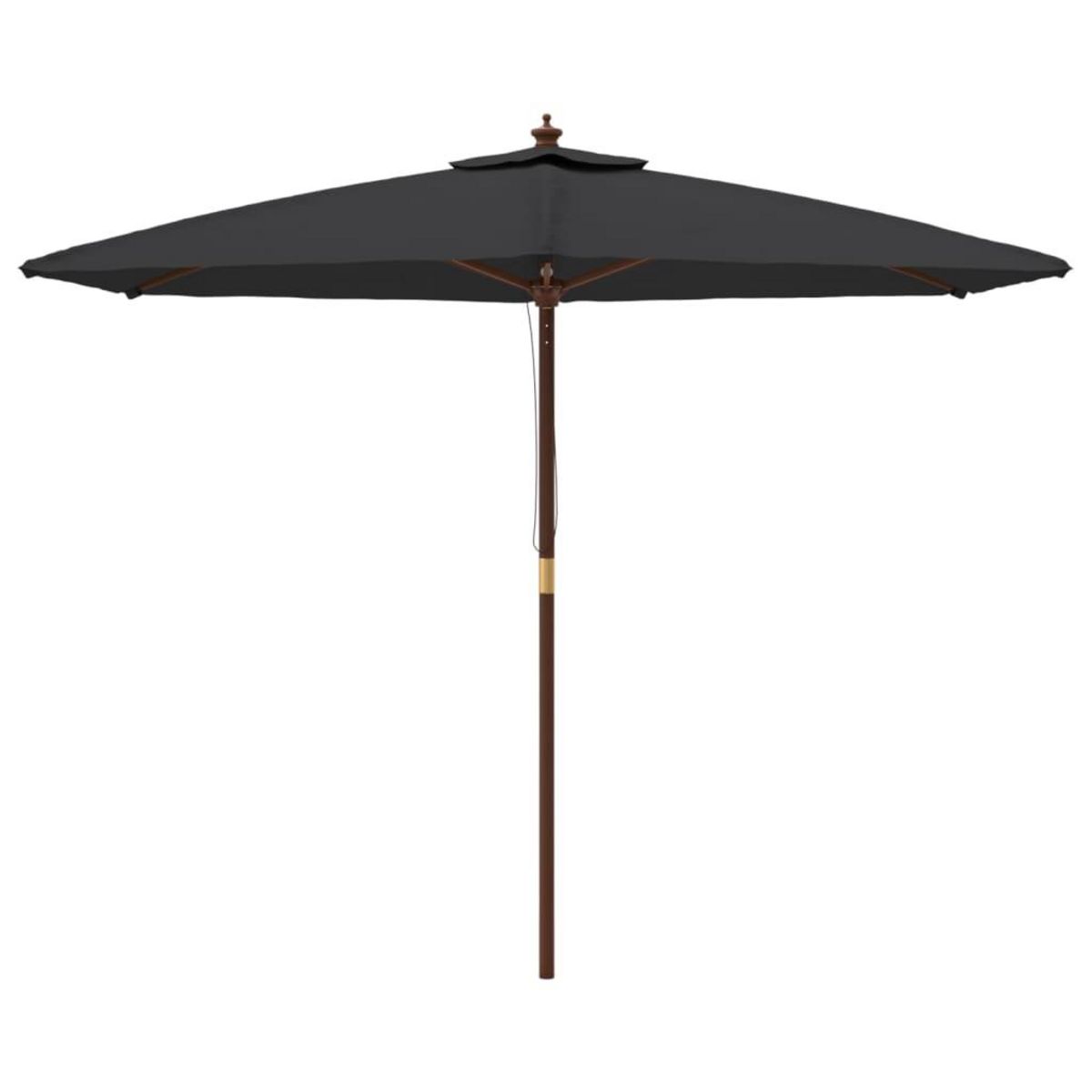 VIDAXL Parasol de jardin avec mat en bois noir 299x240 cm