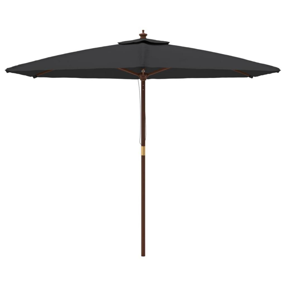 VIDAXL Parasol de jardin avec mat en bois noir 299x240 cm