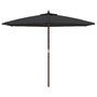 Voir la diapositive 3 : VIDAXL Parasol de jardin avec mat en bois noir 299x240 cm