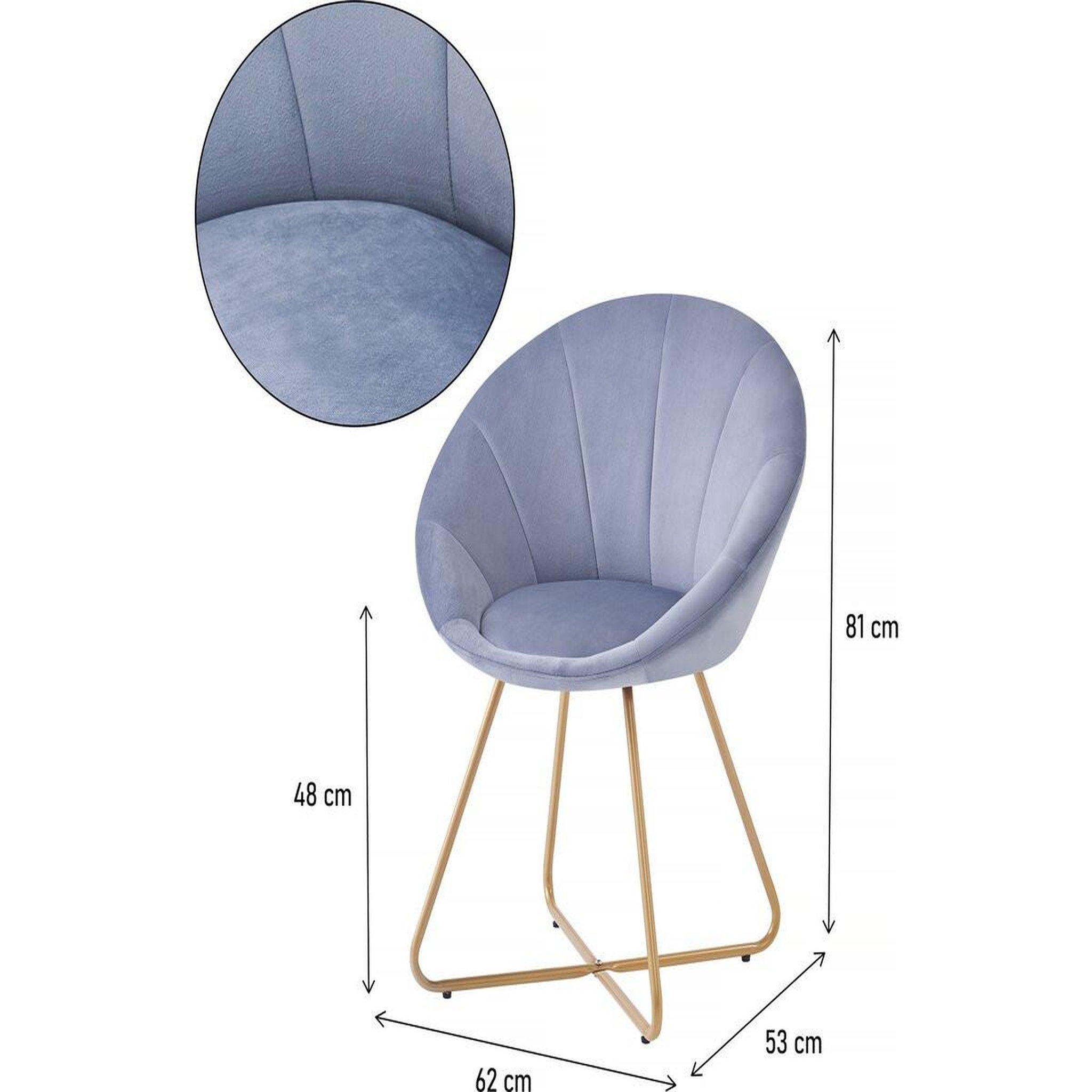 Voir la diapositive 3 : Habitat et Jardin Lot de 2 chaises de la salle a manger en velours  rosalie  - gris