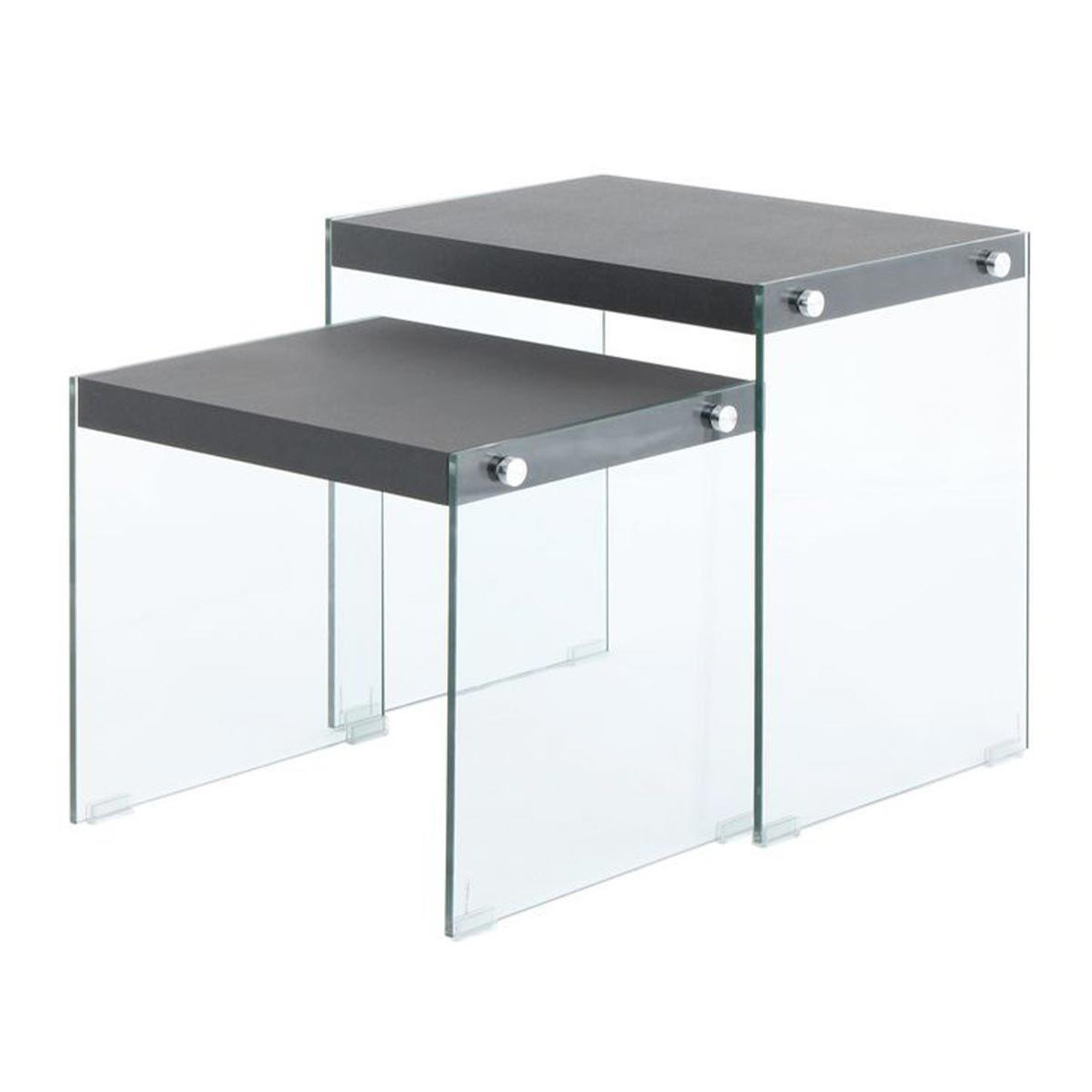 Paris Prix Lot de 2 tables d'appoint  elementary  46cm noir mat