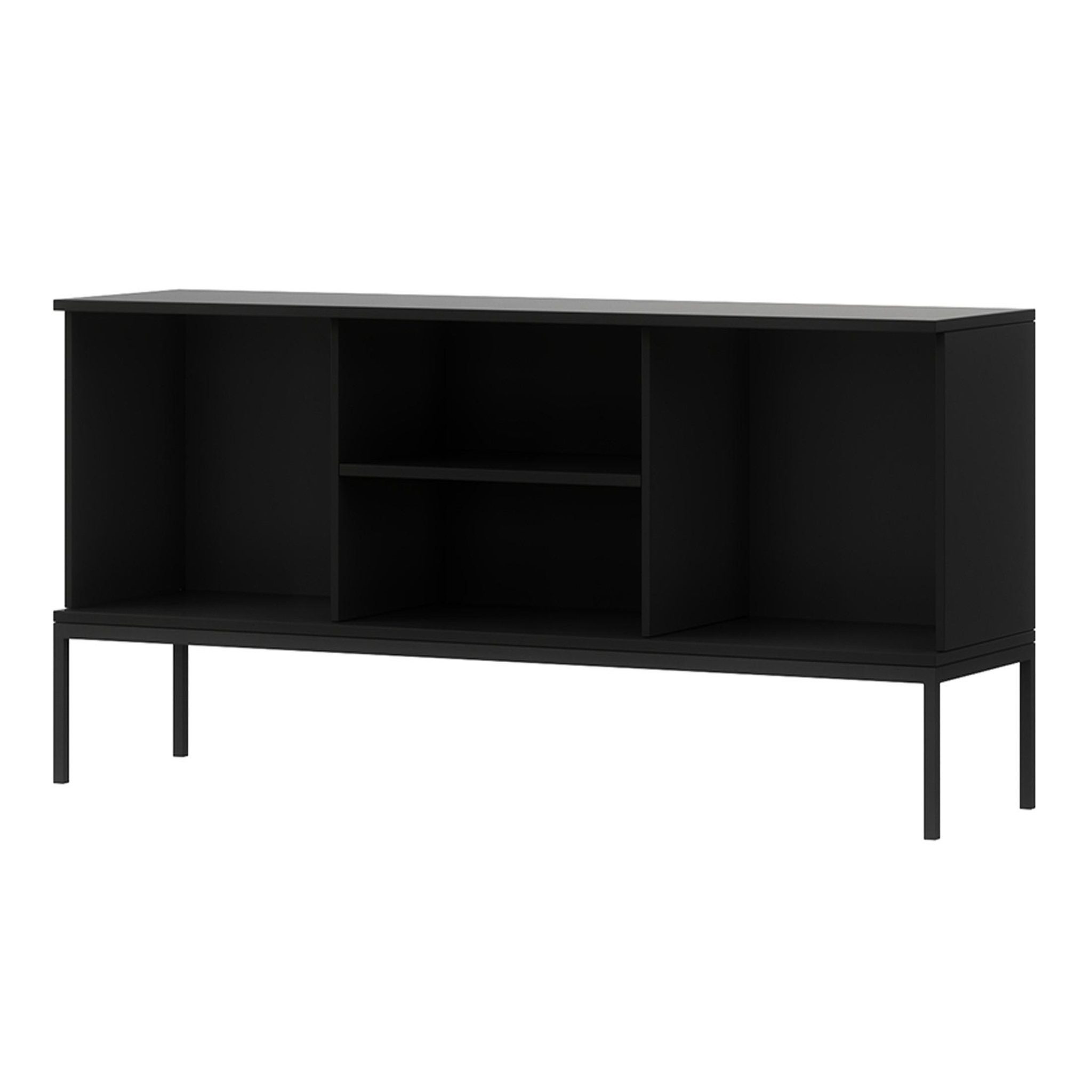 Voir la diapositive 4 : BEST MOBILIER Savanna - meuble tv - effet bois et noir - 2 portes et 2 niches - 150 cm