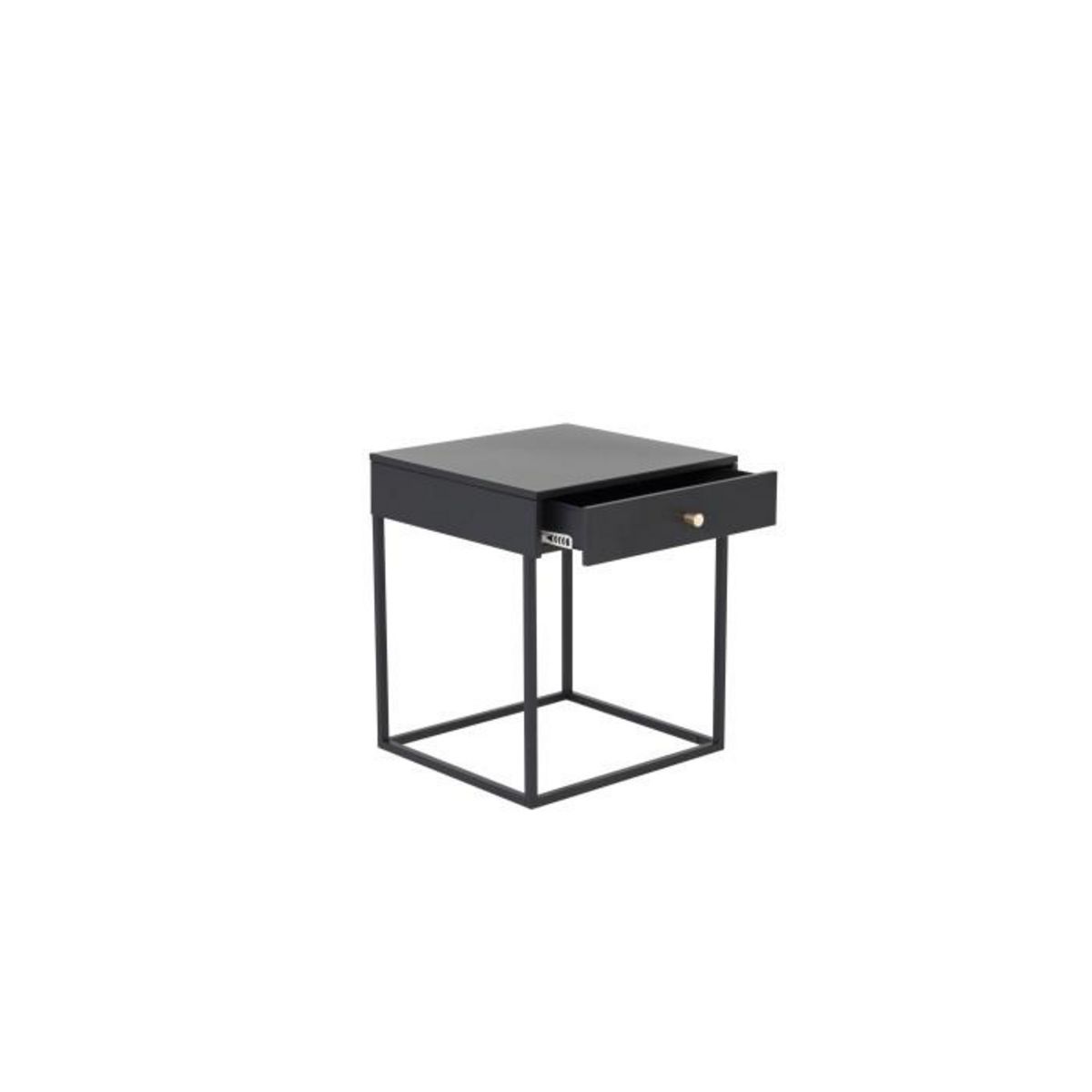 Paris Prix Table de Chevet Avec Tiroir  Bakal  50cm Noir