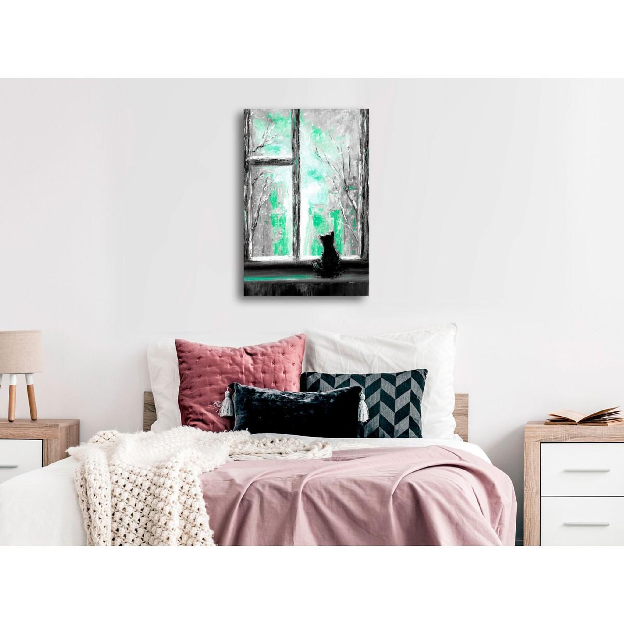 Voir la diapositive 2 : Paris Prix Tableau imprimé  longing kitty green