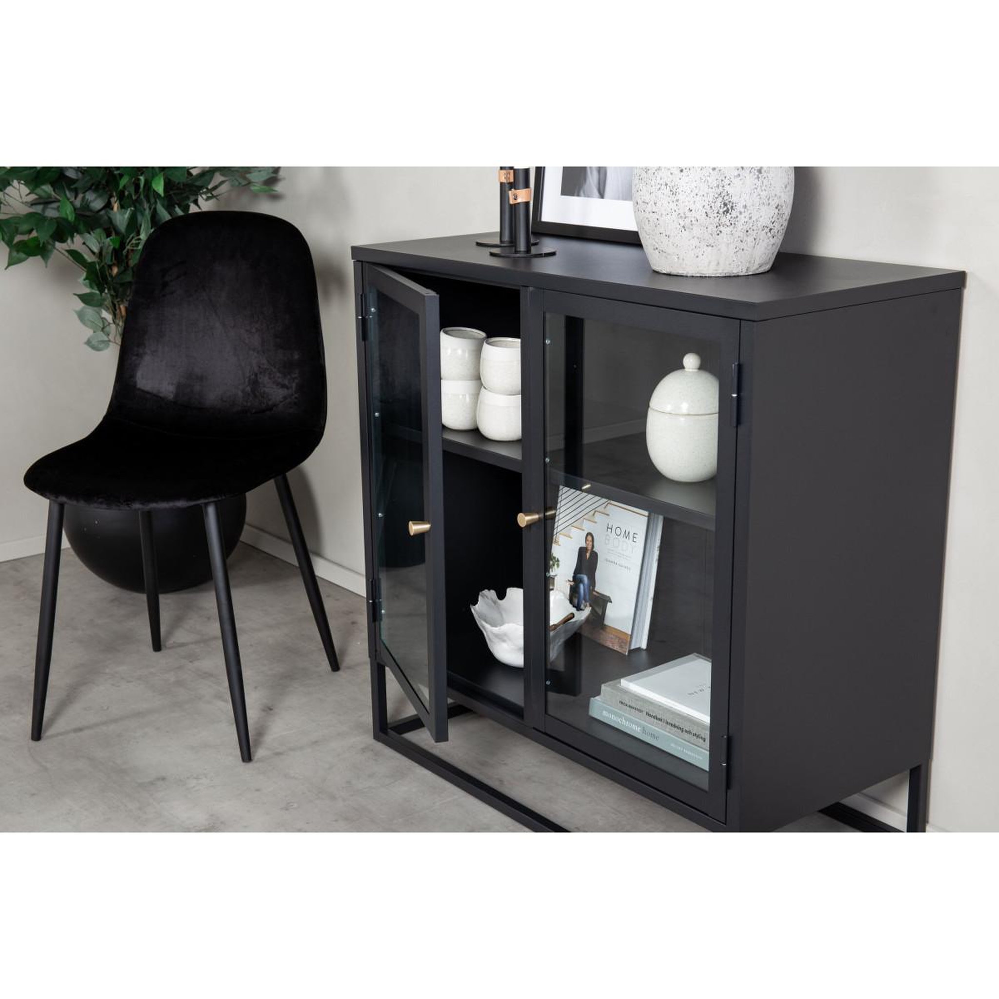 Voir la diapositive 5 : Paris Prix Vitrine 2 portes  bakal  85cm noir