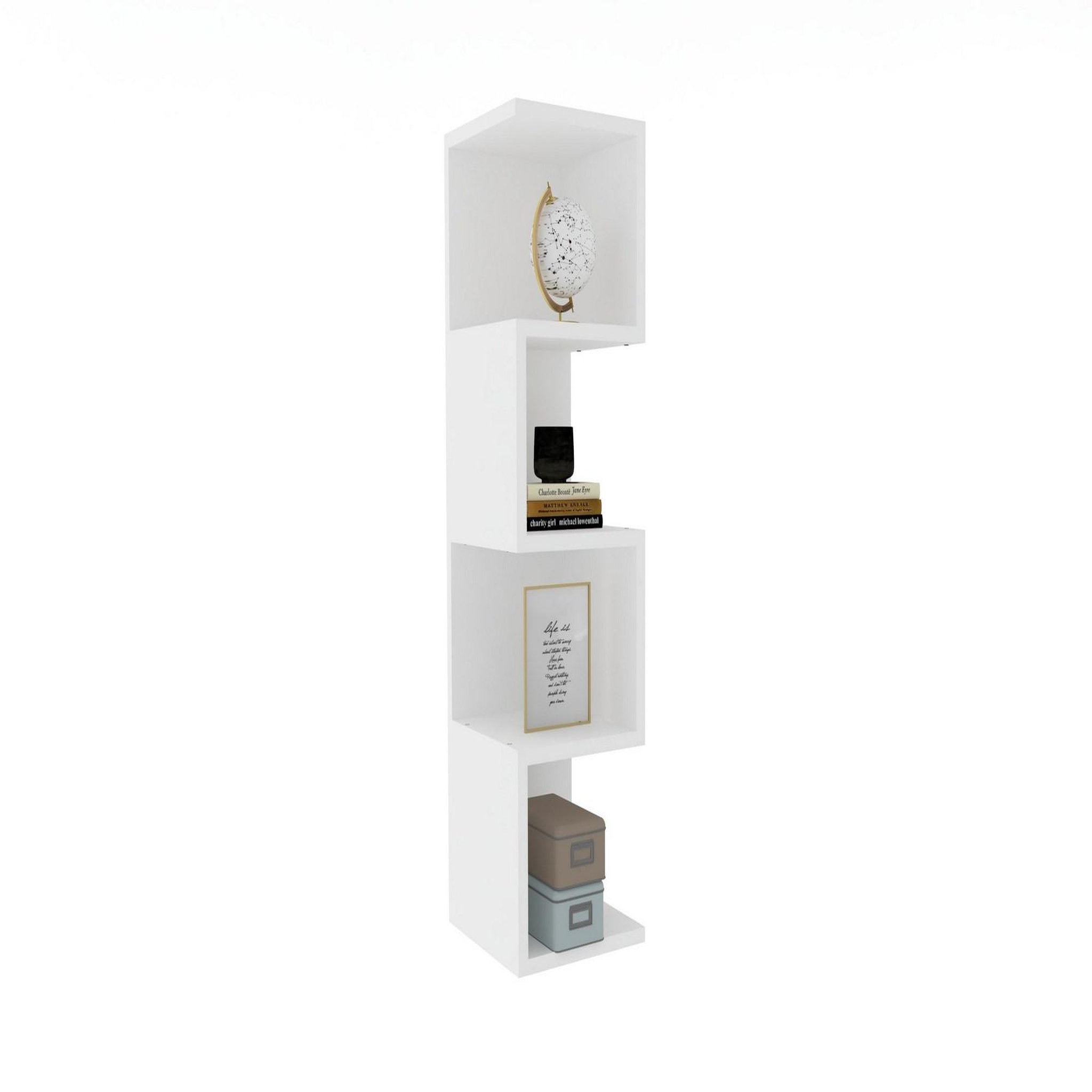 Habitat et Jardin Bibliothèque en bois  alin  - 27 x 25 x 95 cm - blanc