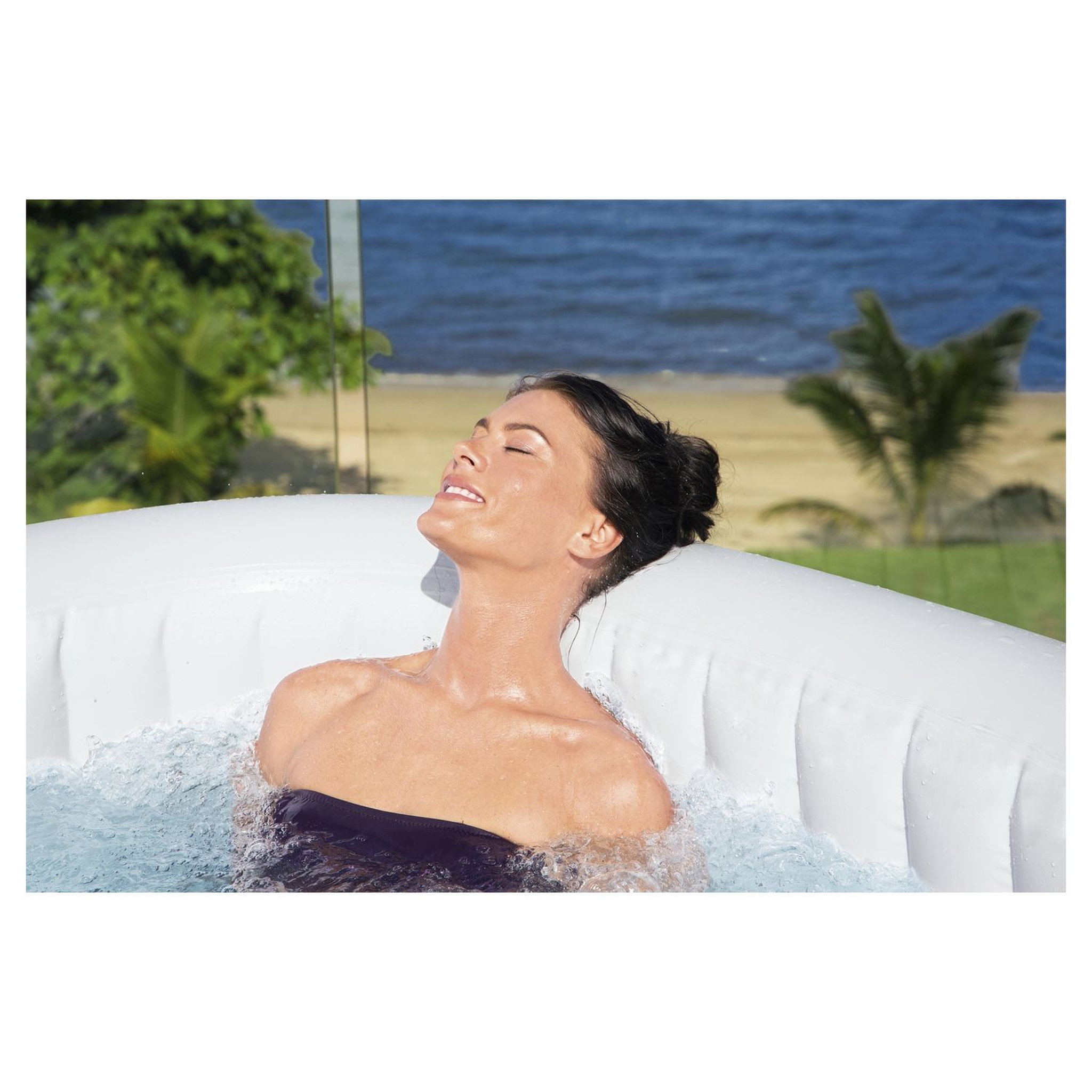 Voir la diapositive 3 : BESTWAY Spa gonflable carré 4-6 personnes 180x180x66cm IBIZA