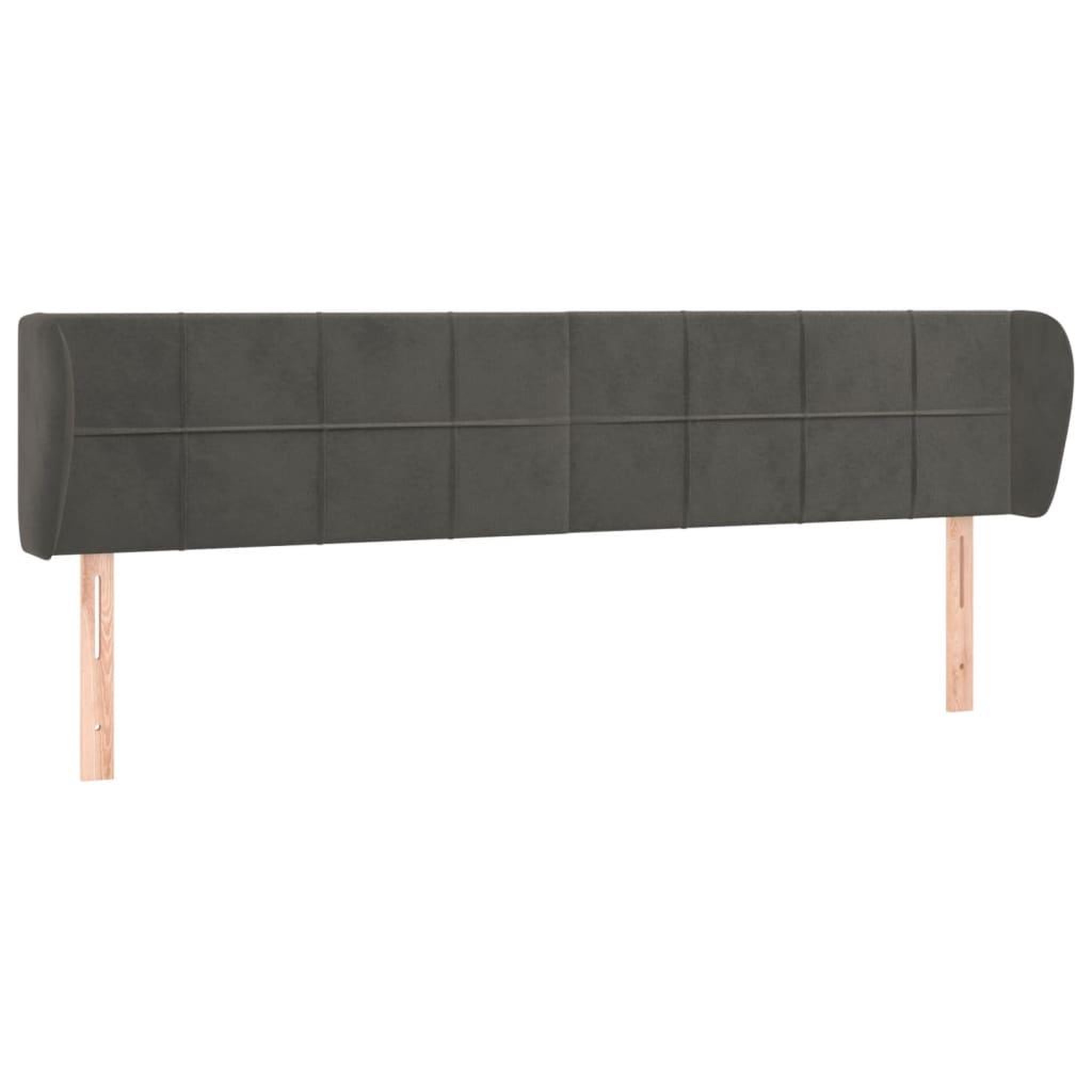 Voir la diapositive 2 : VIDAXL Tete de lit avec oreilles Gris fonce 203x23x78/88 cm Velours