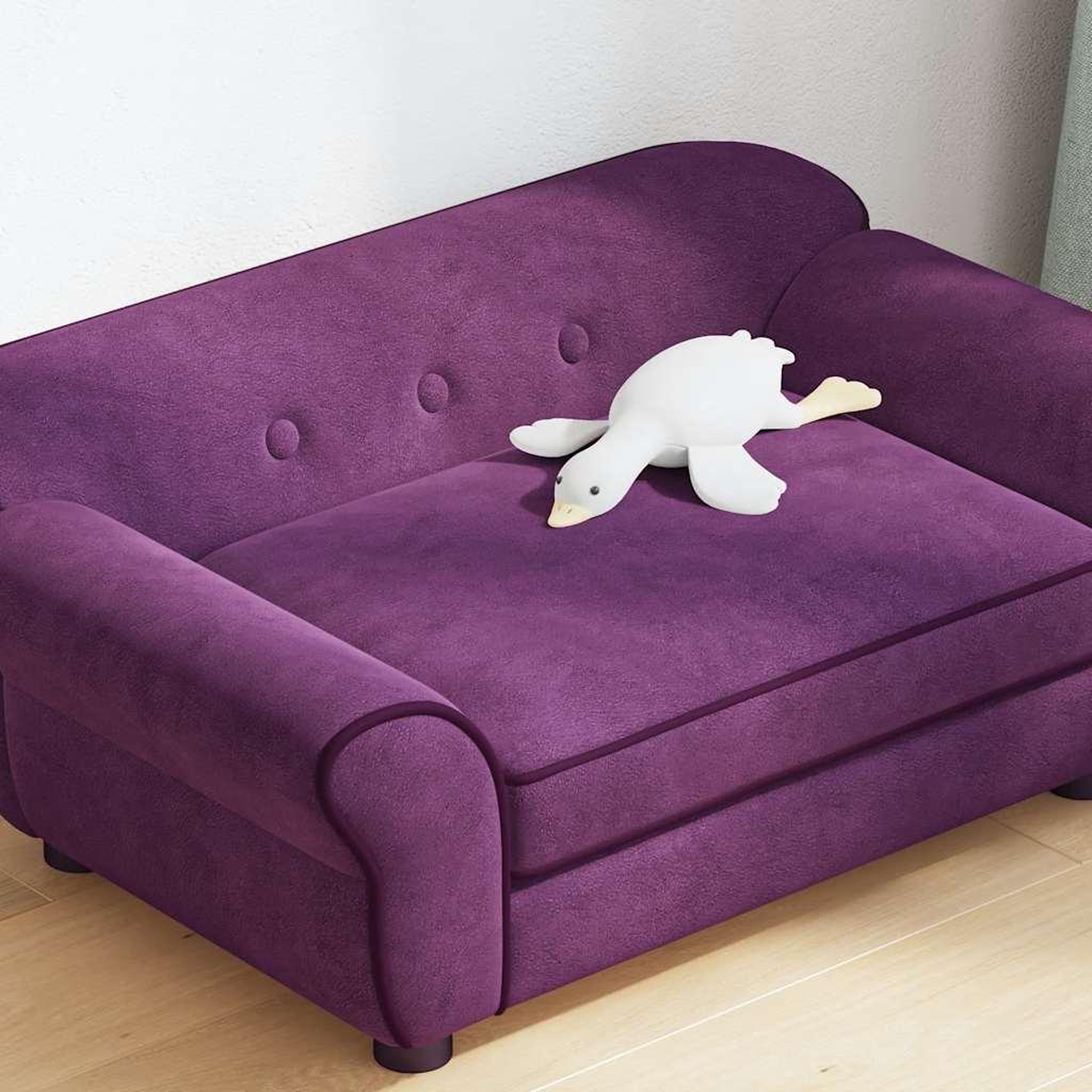 Voir la diapositive 4 : VIDAXL Canape pour chien bordeaux 72x45x30 cm peluche
