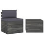 Voir la diapositive 1 : VIDAXL Salon palette de jardin 2 pcs avec coussins Bois de pin massif