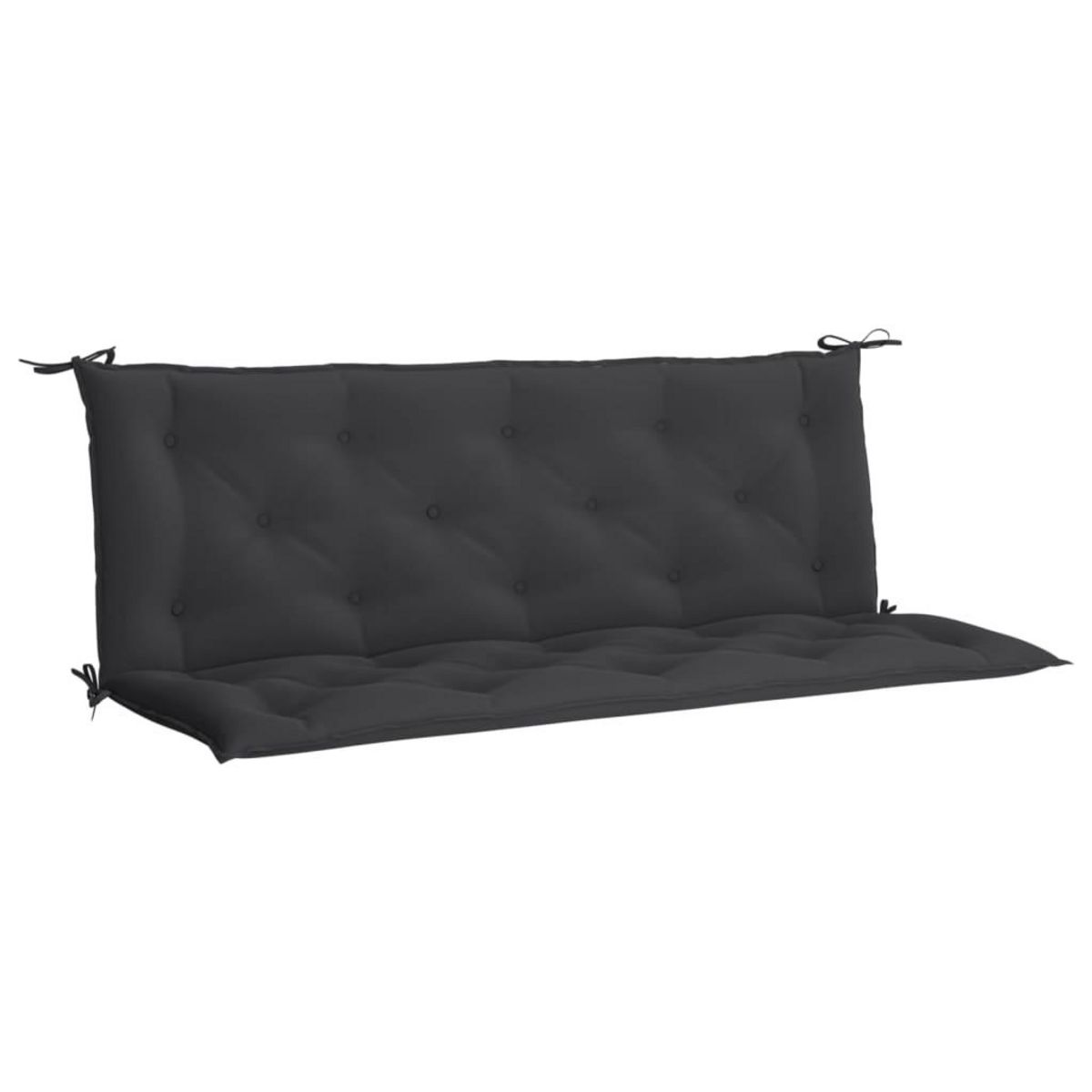 VIDAXL Coussin de banc de jardin noir 150x(50+50)x7 cm tissu oxford