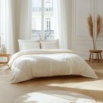 DODO Pack housse de couette + Taie(s) d'oreiller Coton thermorégulé Ivoire. Coloris disponibles : Beige