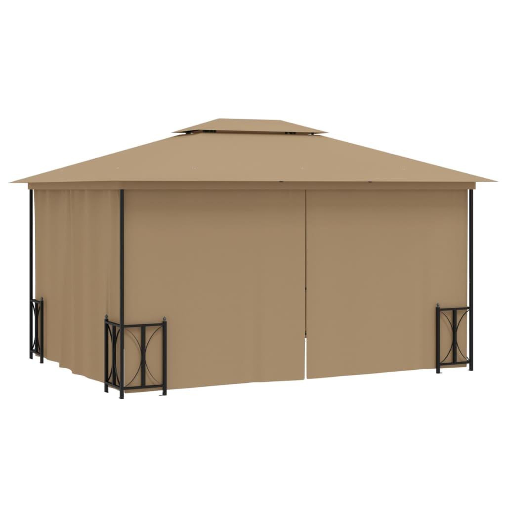 Voir la diapositive 4 : VIDAXL Tonnelle avec parois et toit double 3x4 m Taupe