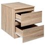 Voir la diapositive 2 :  Table de Chevet 2 Tiroirs Design  Pluz  50cm Naturel