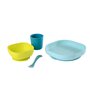Voir la diapositive 4 : BEABA Set vaisselle silicone 4 pièces - bleu