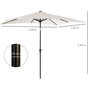 Voir la diapositive 3 : OUTSUNNY Parasol lumineux rectangulaire inclinable dim. 2,68L x 2,05l x 2,48H m parasol LED solaire métal polyester haute densité blanc cassé