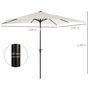Voir la diapositive 3 : OUTSUNNY Parasol lumineux rectangulaire inclinable dim. 2,68L x 2,05l x 2,48H m parasol LED solaire métal polyester haute densité blanc cassé