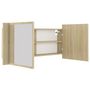 Voir la diapositive 5 : VIDAXL Armoire a miroir a LED de bain Chene sonoma 100x12x45 Acrylique