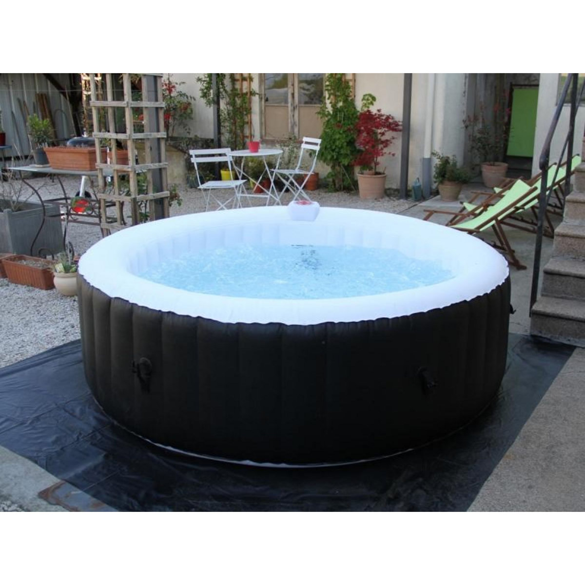AQUAZENDO Spa gonflable rond Bulles 4 places - AquaZendo