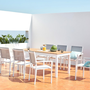 Voir la diapositive 5 : CONCEPT USINE Table extensible de jardin 8 places en aluminium et bois MADEIRA